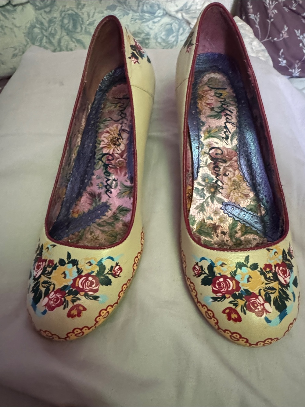 Irregular Choice Vintage Floral Print Kitten Heels Size 36